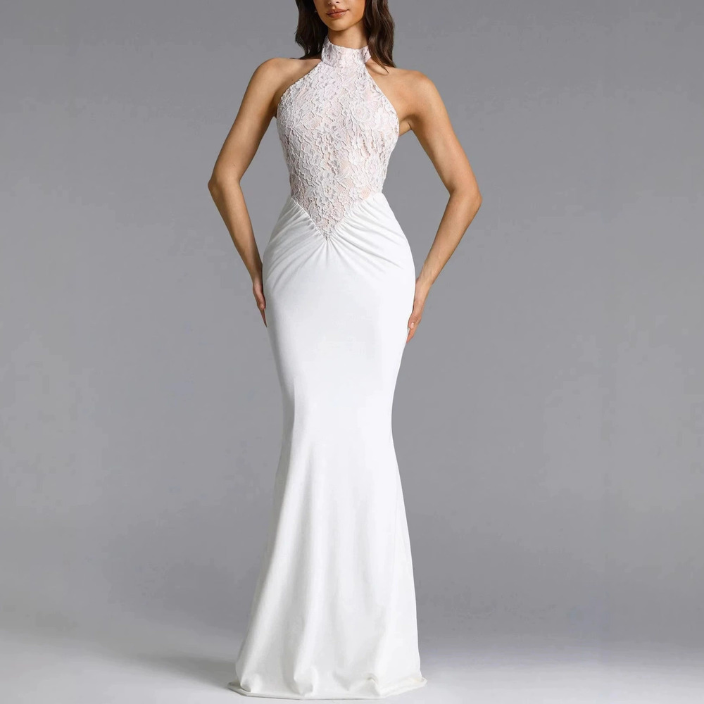 Forever 21 Summer Sleeveless Lace Patchwork White Bodycon Dress